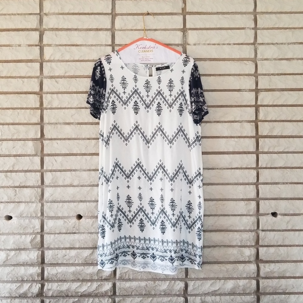 VILA Blue and white Shirt dress/tunic M